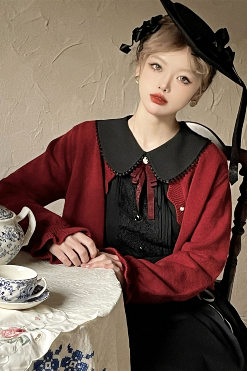 [pre-order] Retro Sweet College Shirt + High Waist Flare Skirt