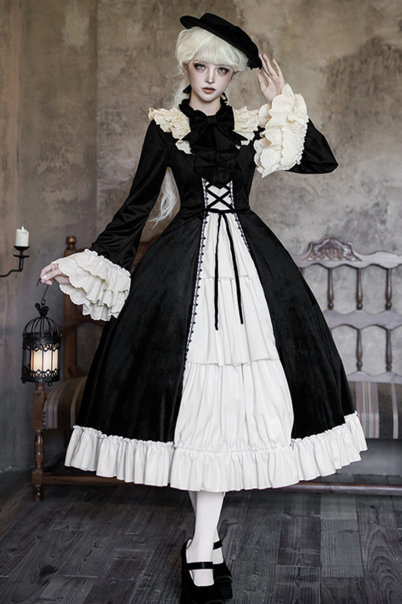 Classical Dress + Collar + Ribbon + Hat