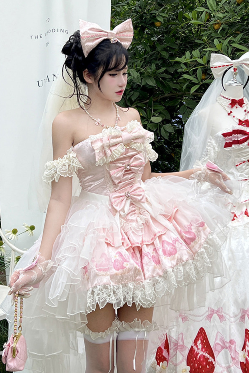 Ribbon Love Strawberry Princess Dress + Skirt