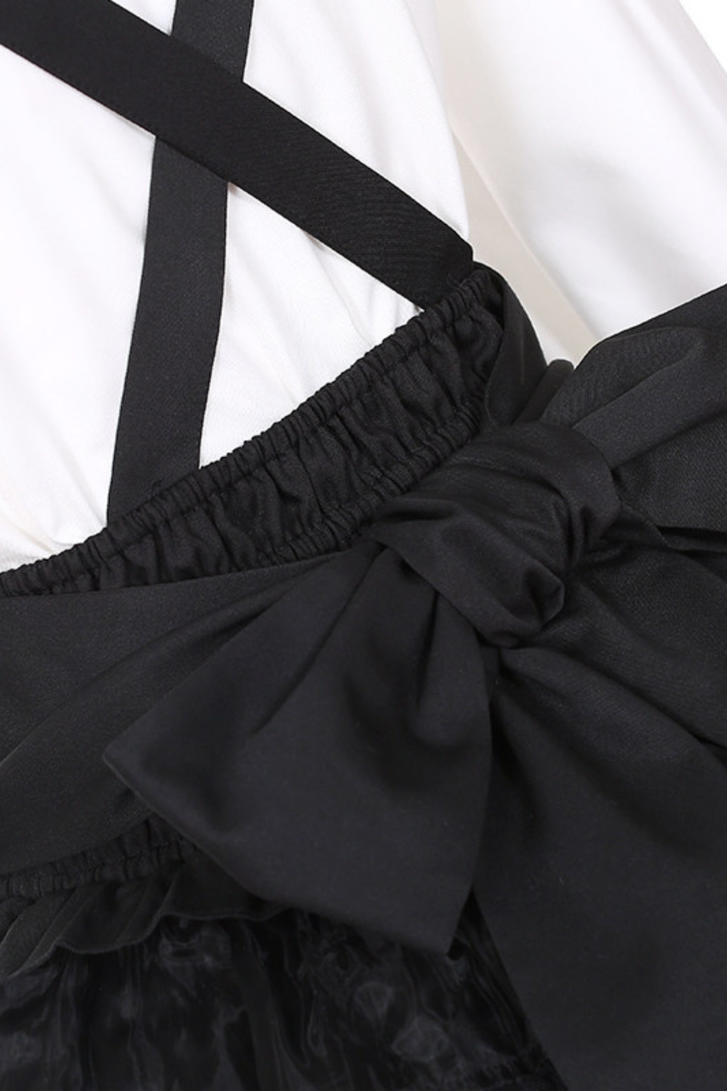 Holy Cross Flutter Sleeve Suspender Skirt + Shirt