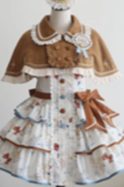 Seaside Bear Tea Party Lolita Dress + Cape
