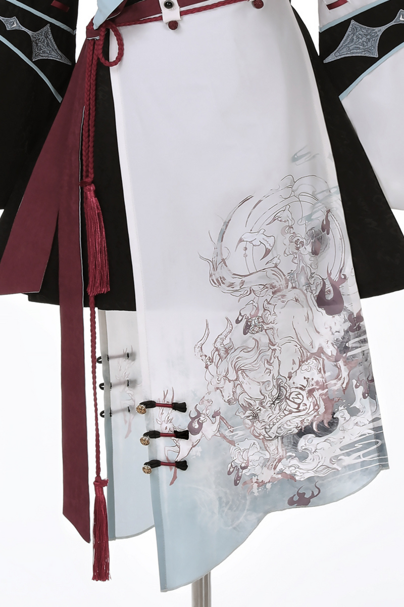 Devil's Chinese-style Jacket + Camisole + Pleated Skirt + Skirt Curtains
