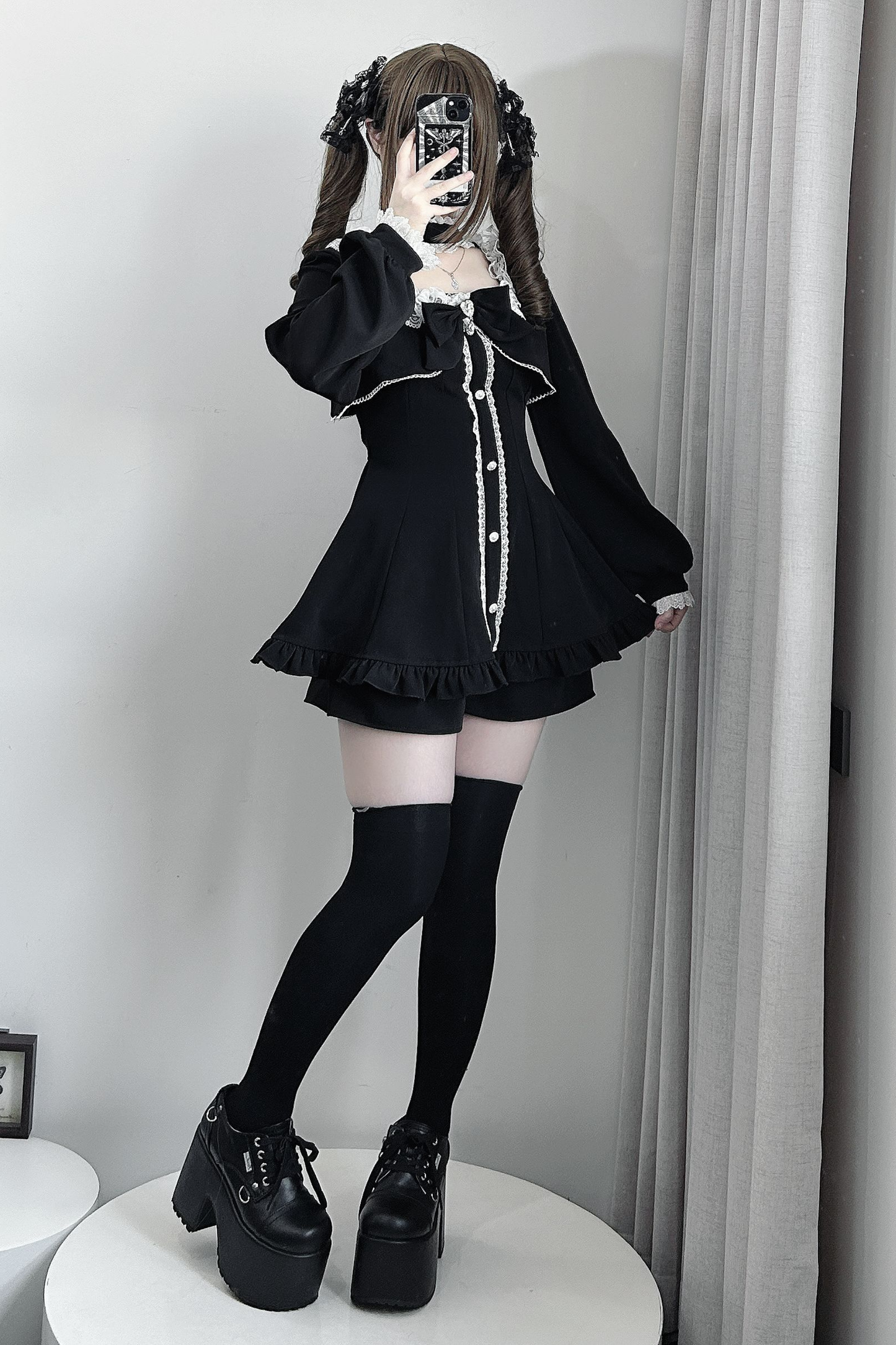 Jirai Flare Fake Two Piece Dress