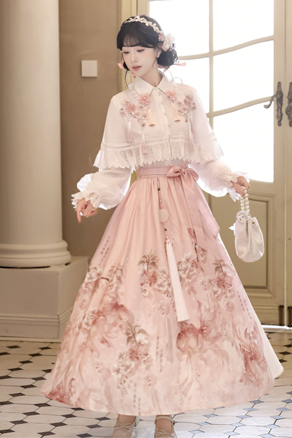 Sweet Flower Shawl + Blouse + Skirt