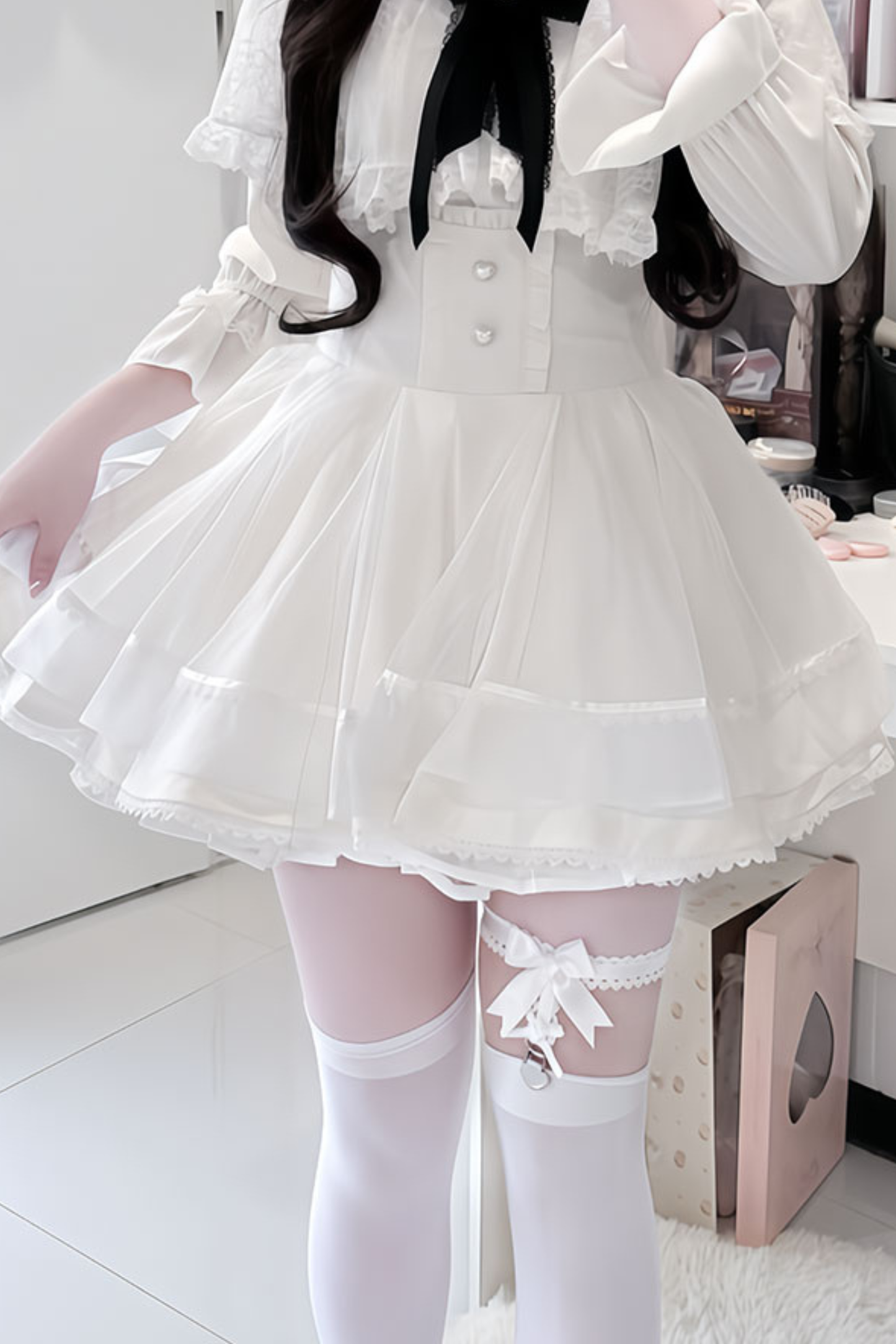 Lace Cape Two Piece Skirt + Lace Shirt