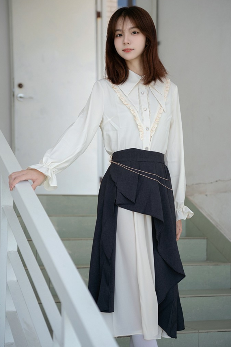 Shirt + Irregular Skirt