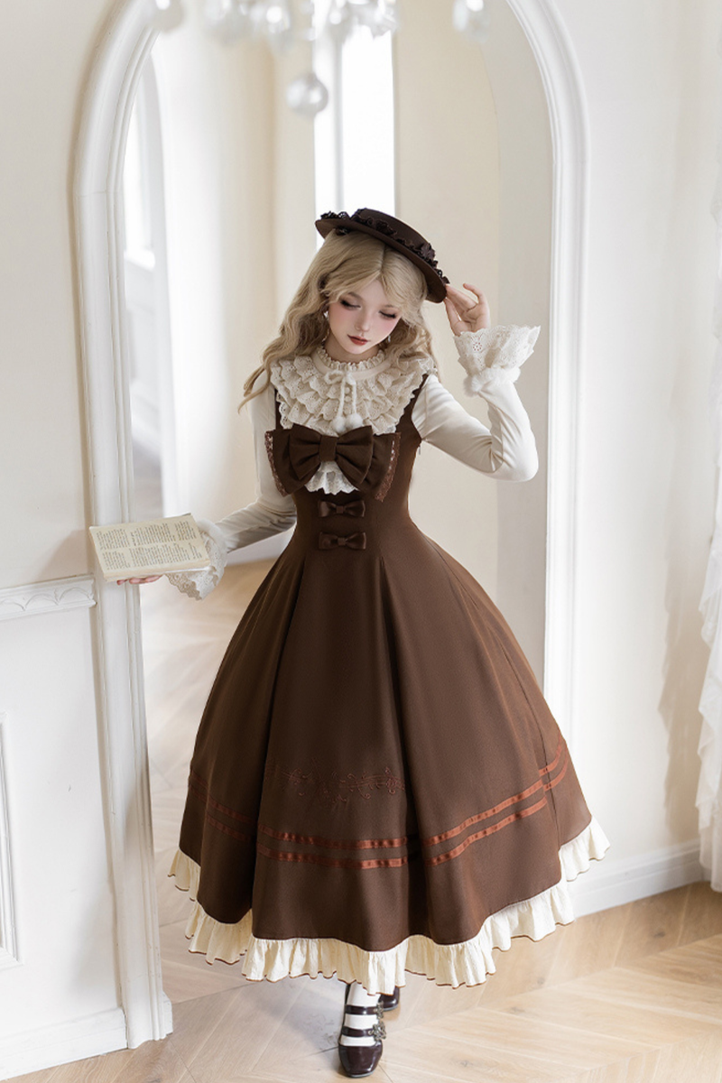 Twin Ruffle Doll Jumperskirt + Top + Ribbon + Hat