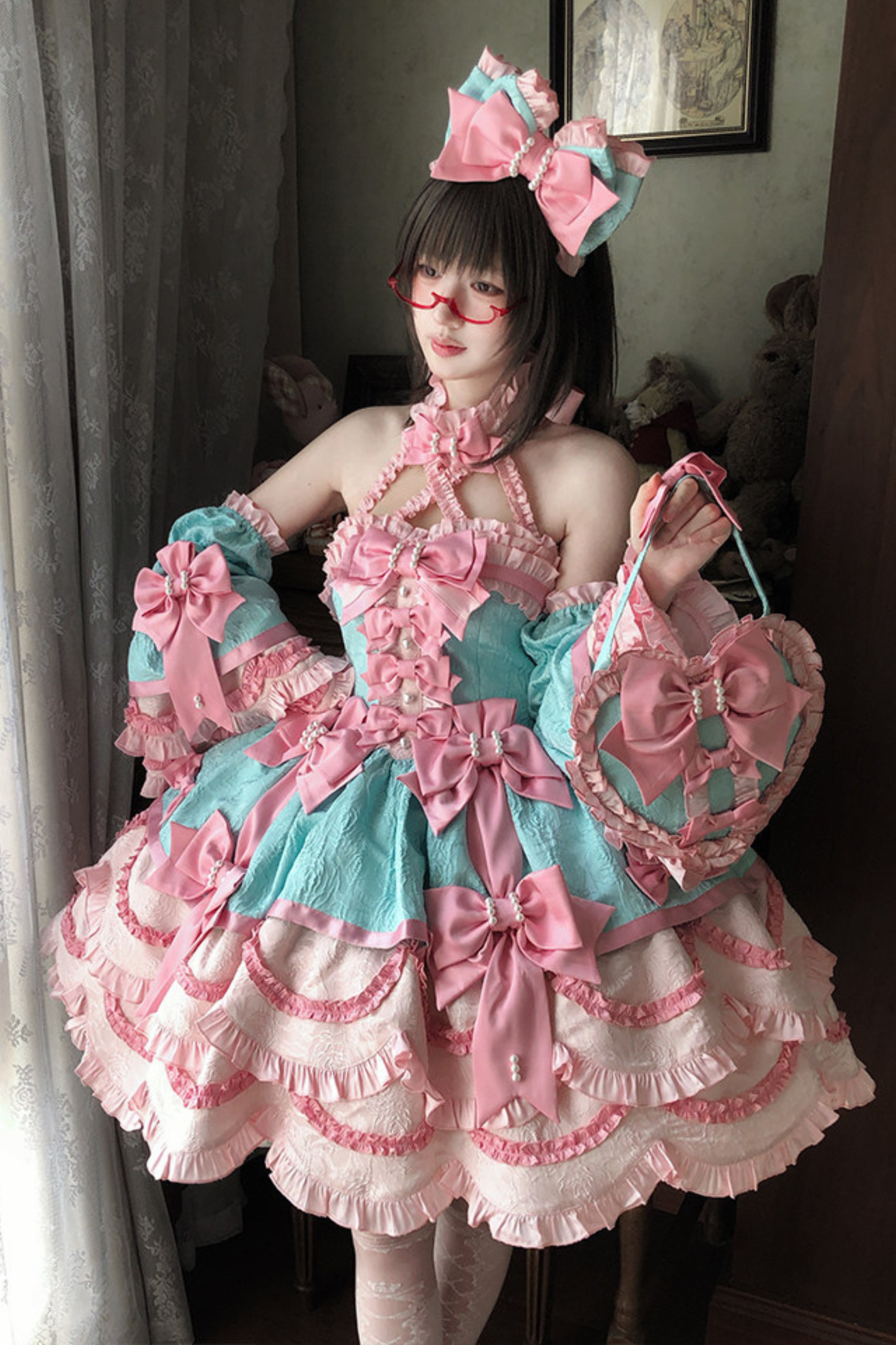[pre-order Deadline: April 3] Sweet Ruffled Lolita Princess Ribbon Dress