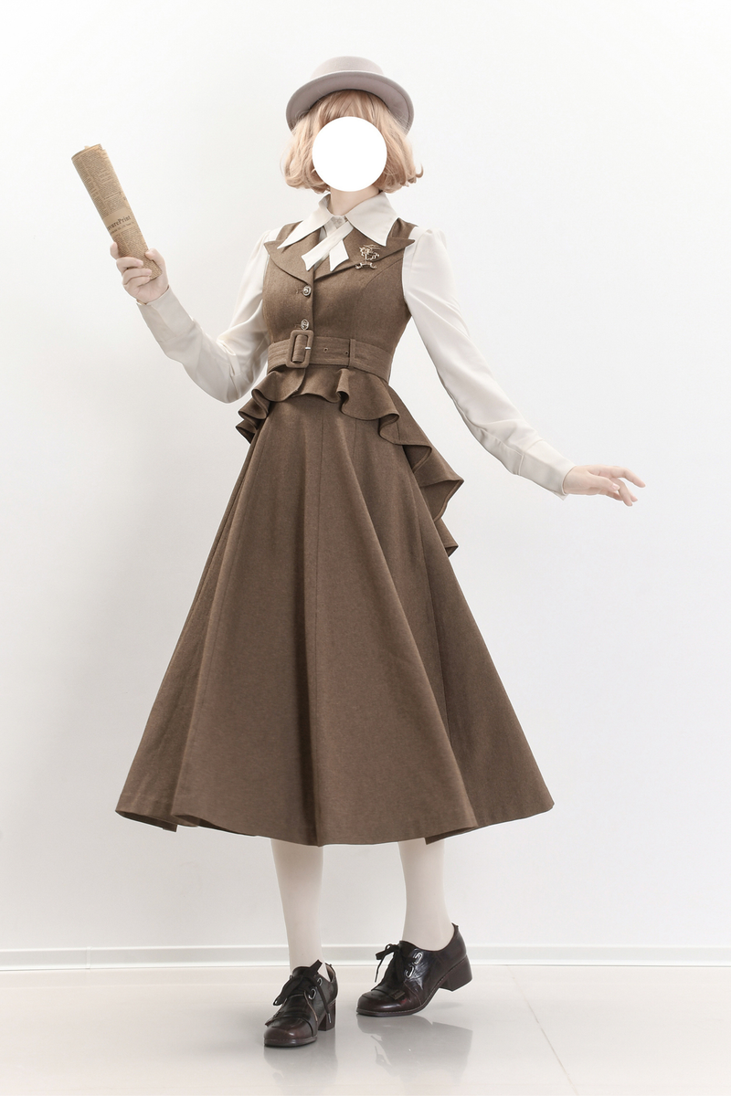 Umbrella Style Trailing Vest + Long Skirt + Short Skirt