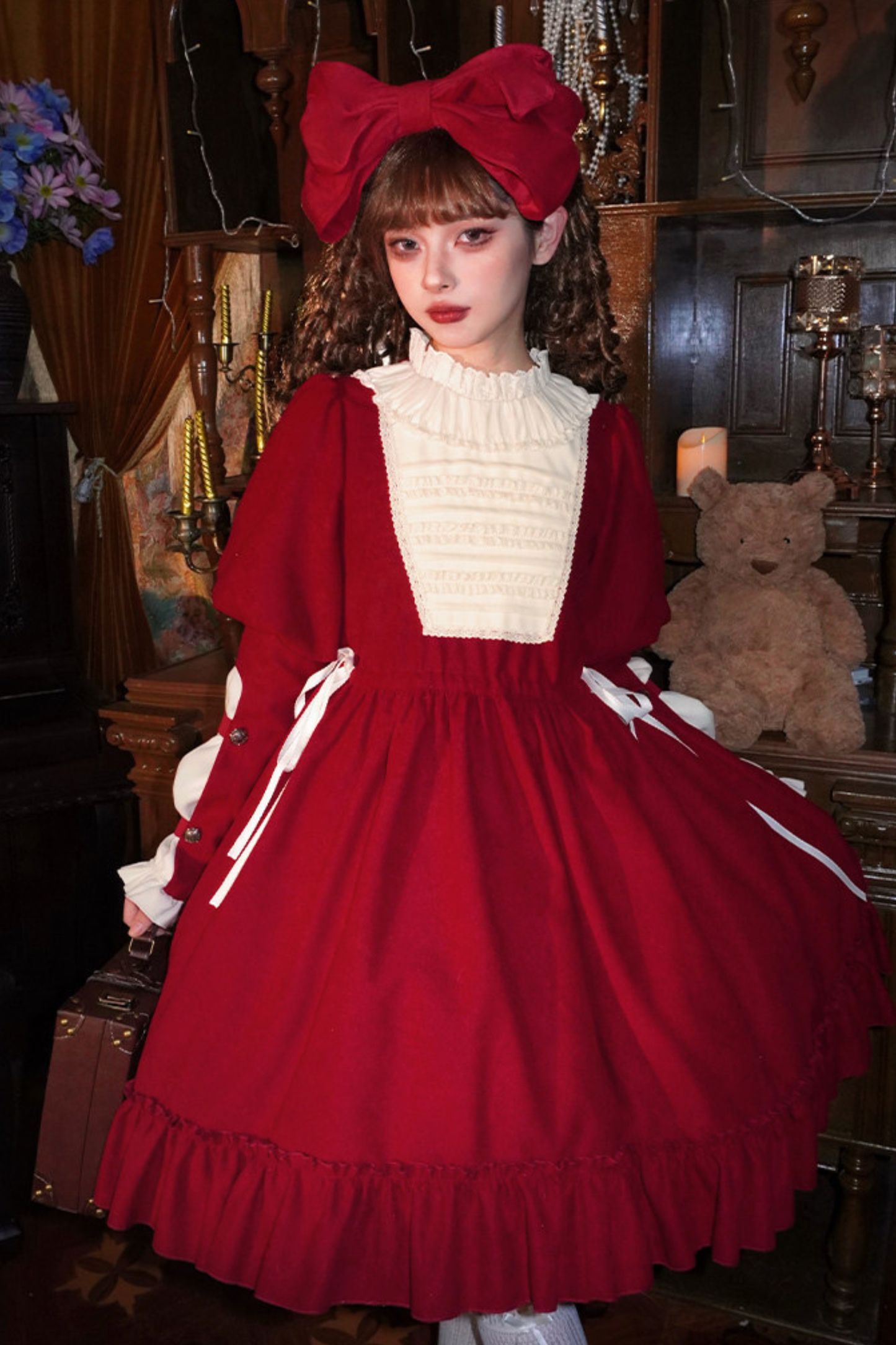 Lace Ruffle Lolita Dress + Bow