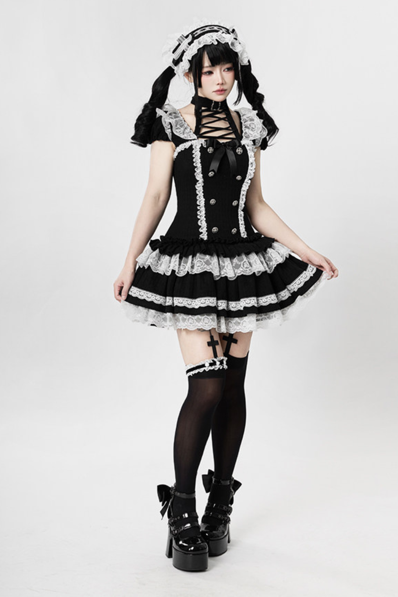 Gothic Doll Dress + Pants + Hairband