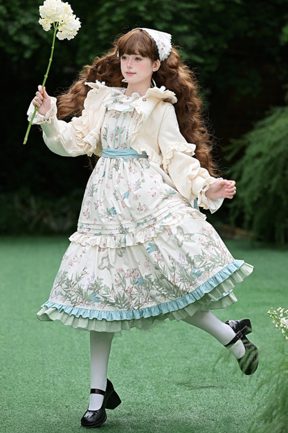 [pre-order] Forest Flower Dress + Suspender Skirt + Blouse + Cardigan + Scarf