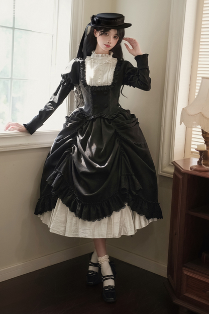 [pre-order] Classic Top + Curtain Skirt + Ribbon Collar + Hat