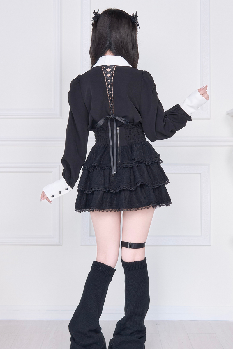 Cross Embroidery Shirt + Skirt