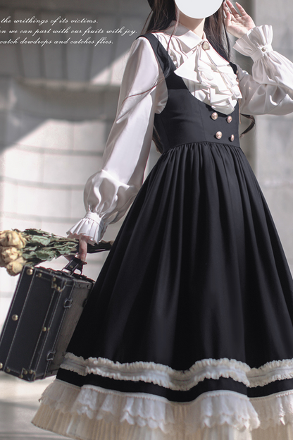 [pre-order] Retro Sweet College Coat + Suspender Skirt + Shirt + Collar + Brooch