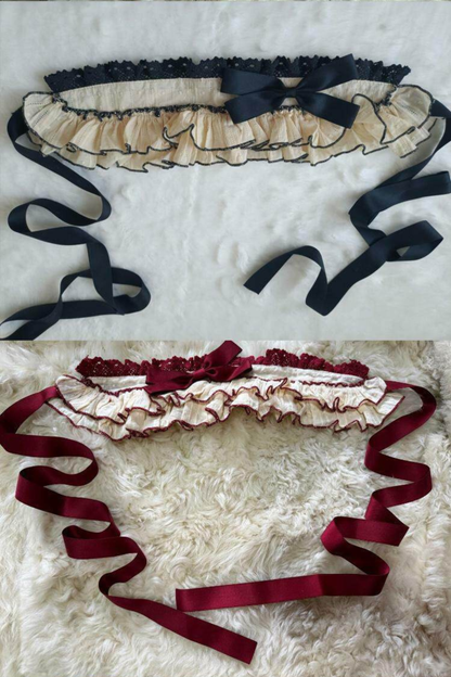 Pure Girl Ribbon Lolita Skirt + Innerwear + Vest + Hair Band + Sleeve