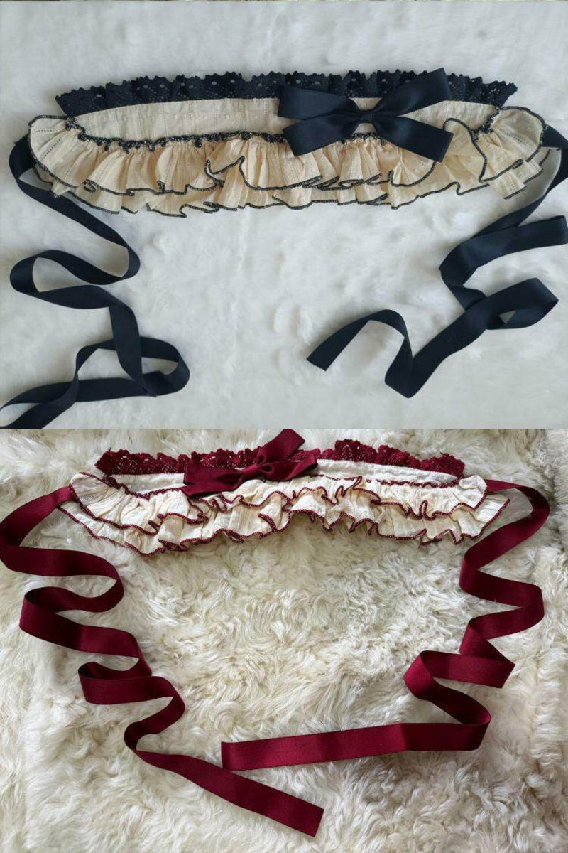 Pure Girl Ribbon Lolita Skirt + Innerwear + Vest + Hair Band + Sleeve