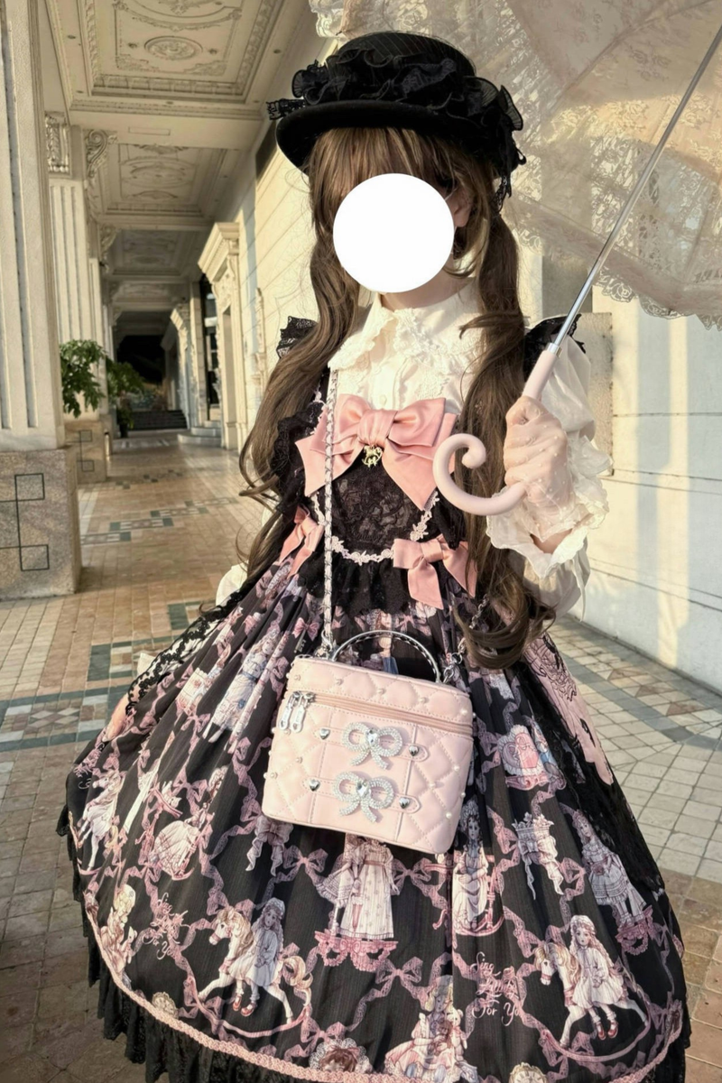 Pearl Rhinestone Lace Box Bag