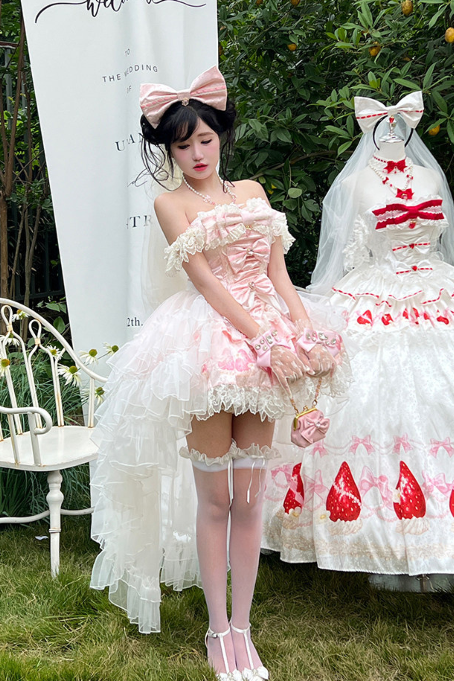Ribbon Love Strawberry Princess Dress + Skirt