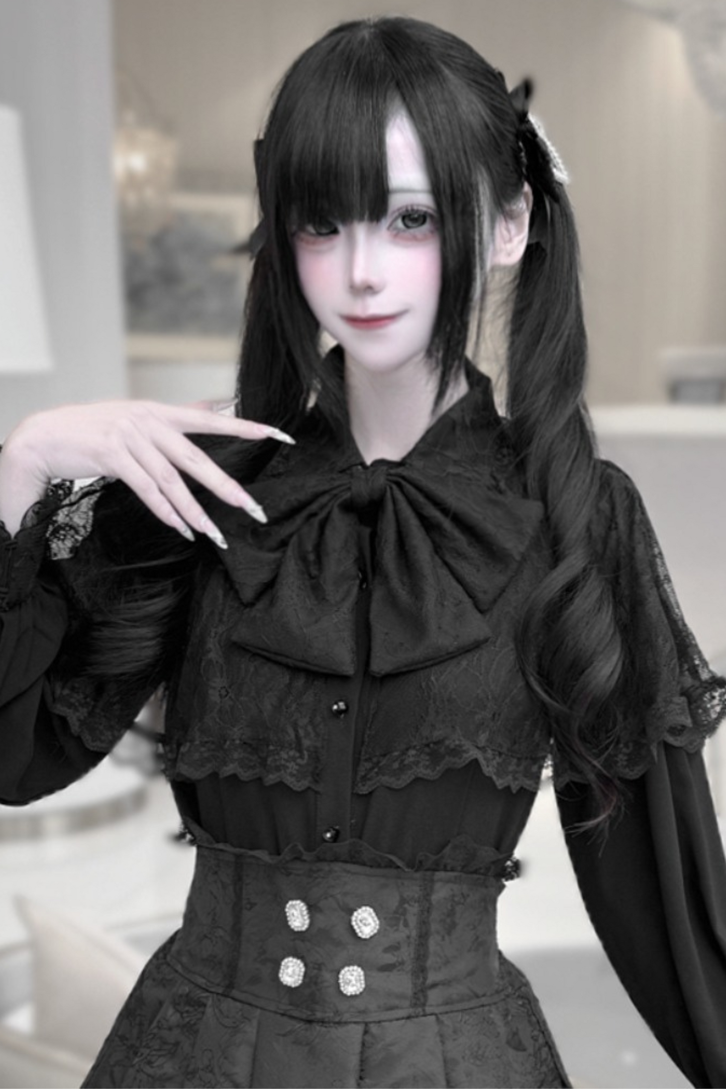 Dark Moon Shadow Cloak Veil Shirt + Skirt