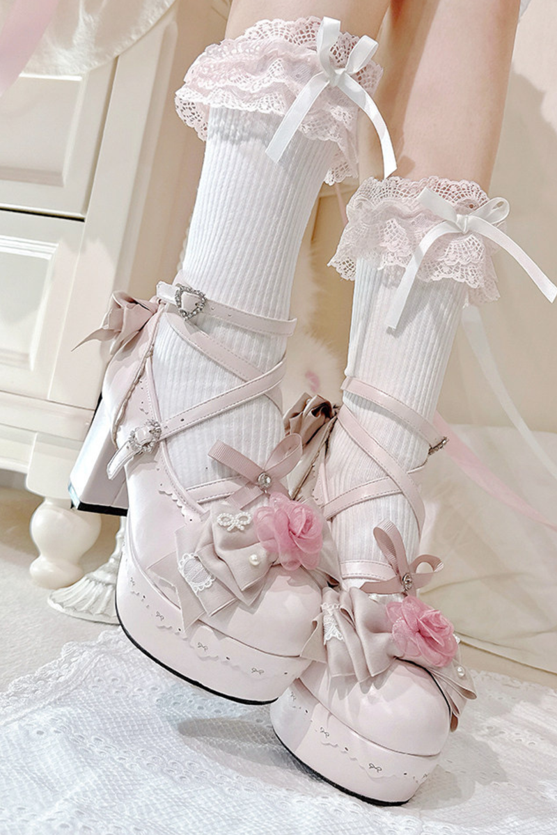 Flower Ribbon Dance Lolita Heels