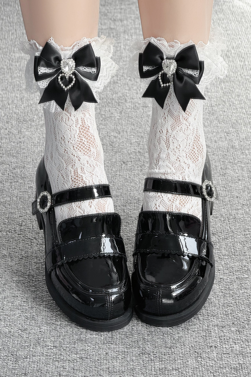 Ribbon Lace-up Mary Jane Shoes