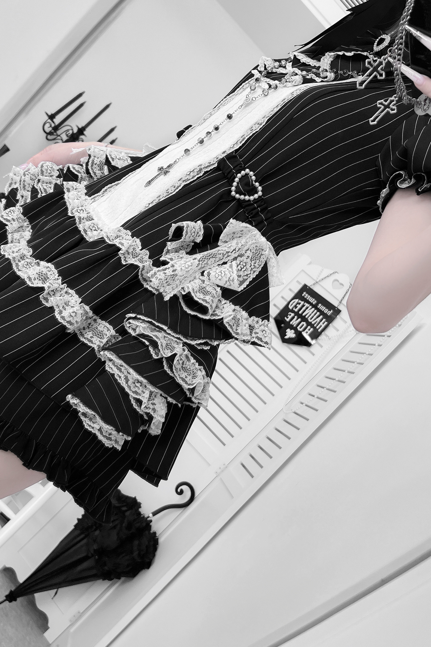 Puff Sleeve Gothic Style Top + Pants