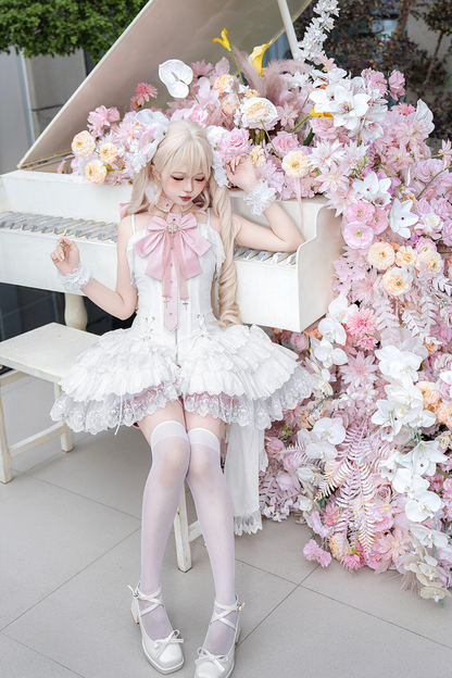 Ribbon Ballet Light Suspender Lolita Skirt Set