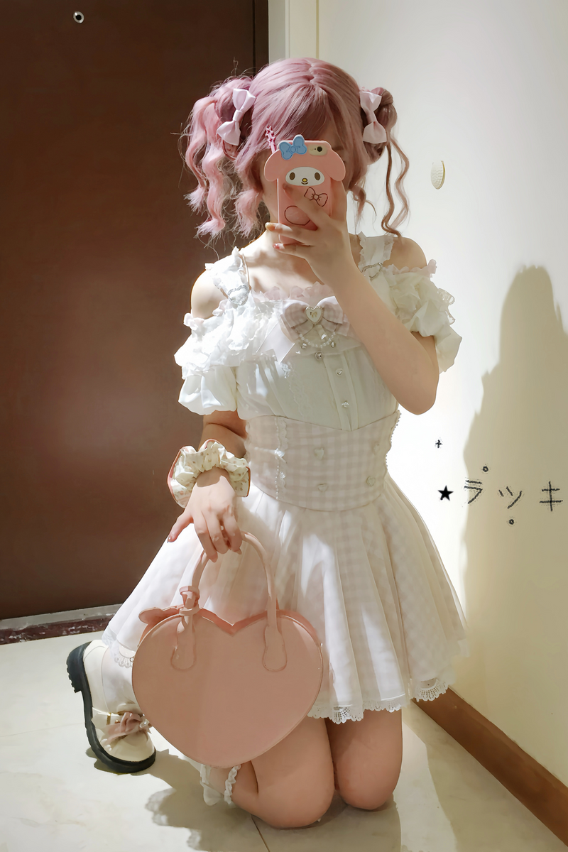 [pre-order] Mass Production Off-shoulder Top + High Waist Skirt