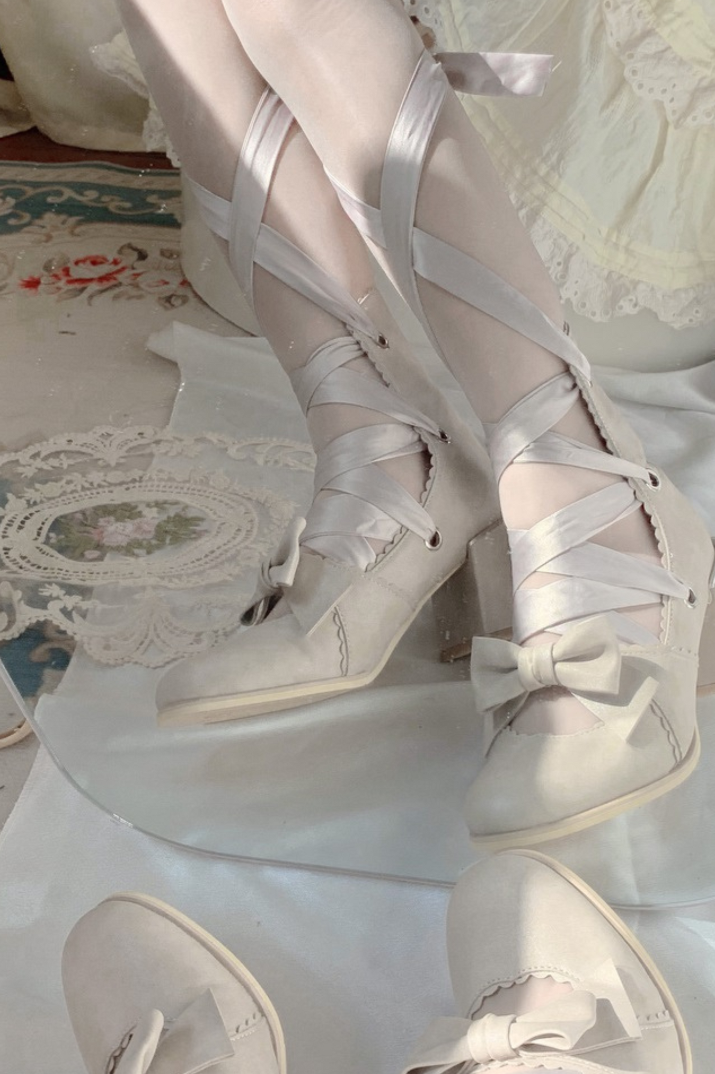Ribbon Lace-up Lolita Shoes