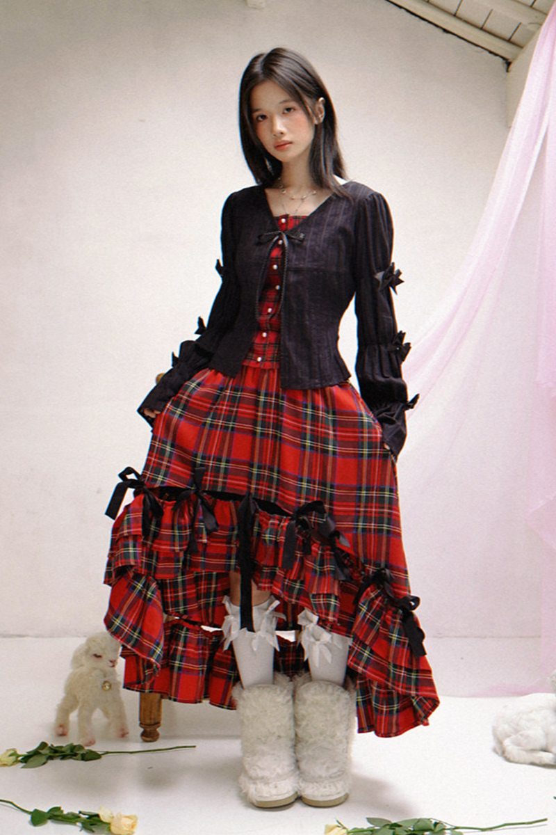 Polka Dot Plaid Blouse