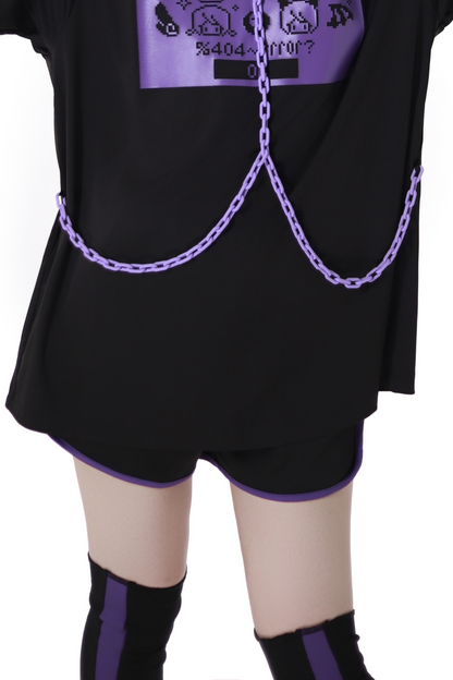 Subculture Loose Oversized T-shirt + Pants + Leg Warmers + Angel Devil Hairpins