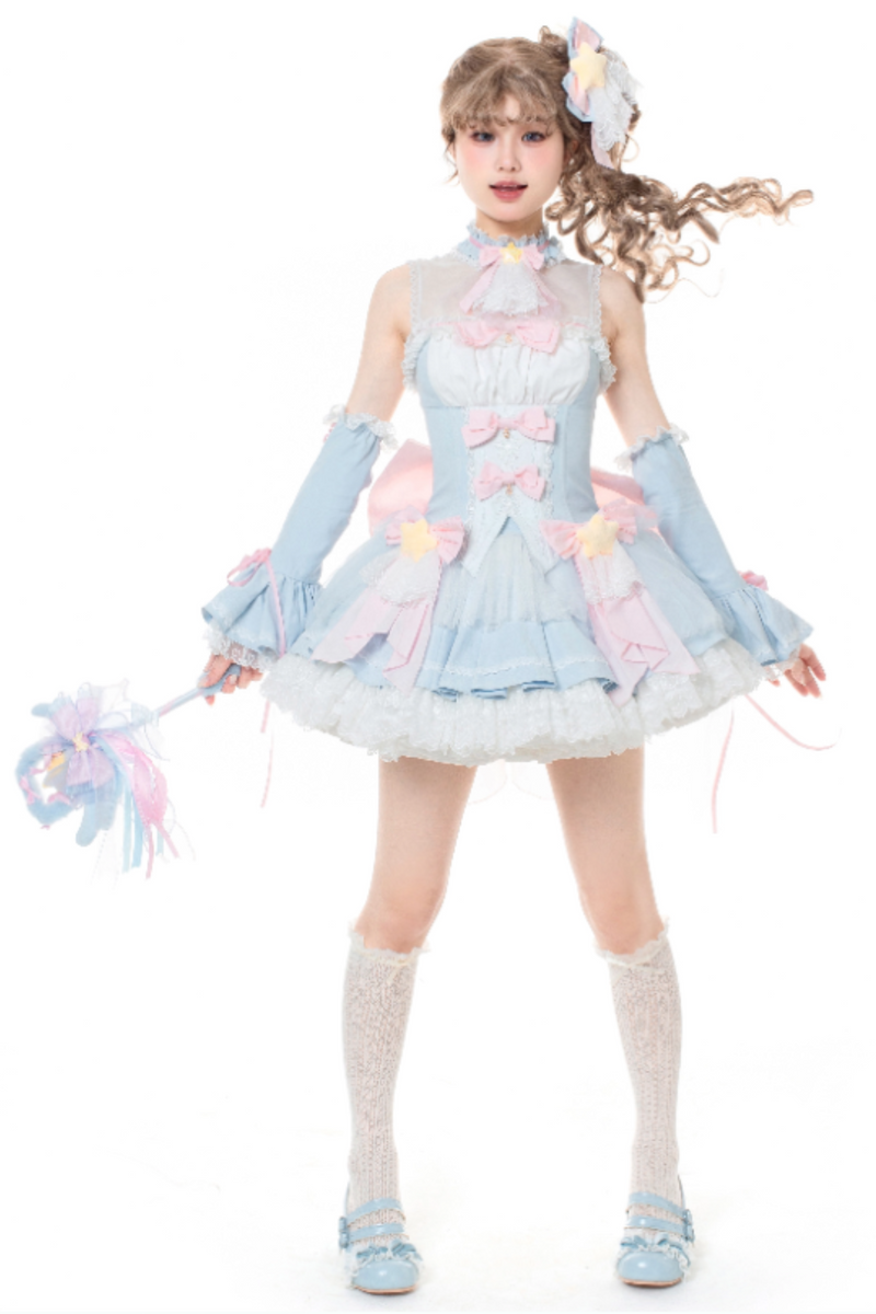 Magic Fairy Sparkling Water Lolita Top + Skirt + Hair Clip + Tail + Magic Stitching