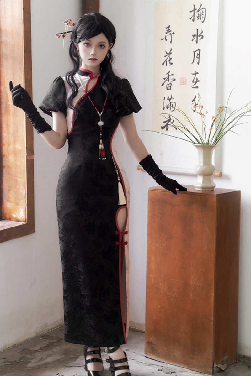 Retro Chinese-style Dress + Sleeves + Shawl + Accessories + Hairpin