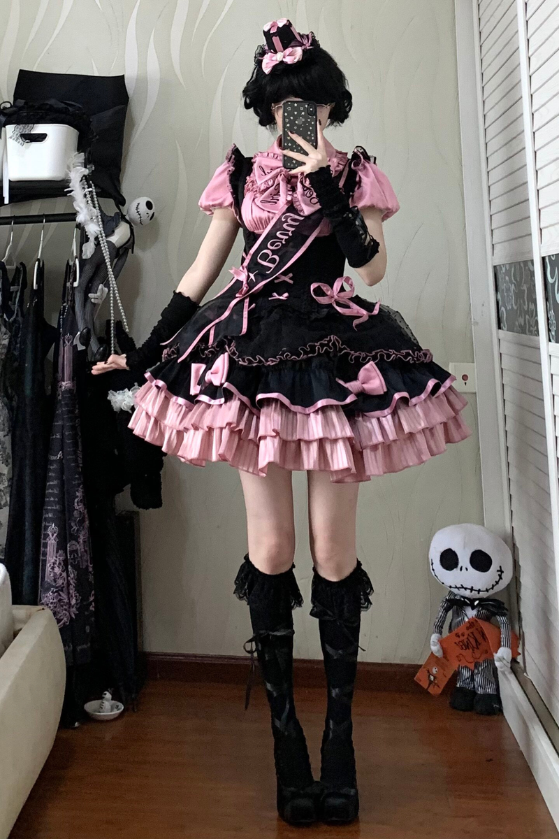 [pre-order Deadline: March 10] Candy Heartbeat Lolita Shirt + Jumper Skirt + Hat + Ribbon