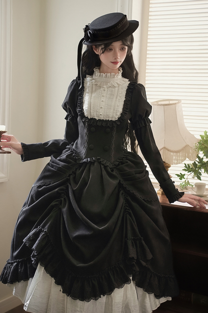 [pre-order] Classic Top + Curtain Skirt + Ribbon Collar + Hat
