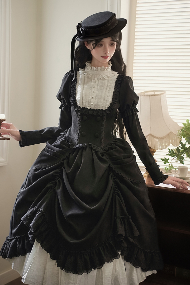 [pre-order] Classic Top + Curtain Skirt + Ribbon Collar + Hat