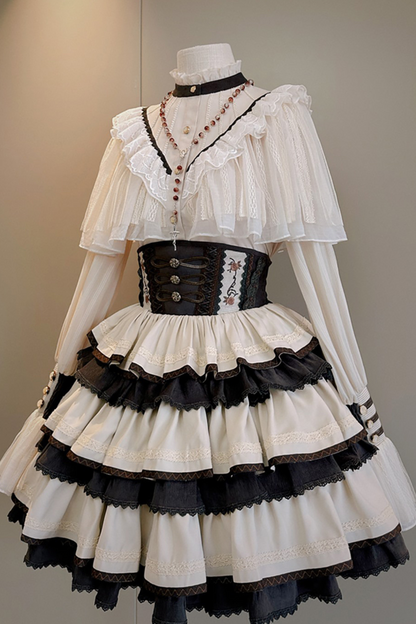 [pre-order] Lolita Shirt + Fishbone Corset Skirt