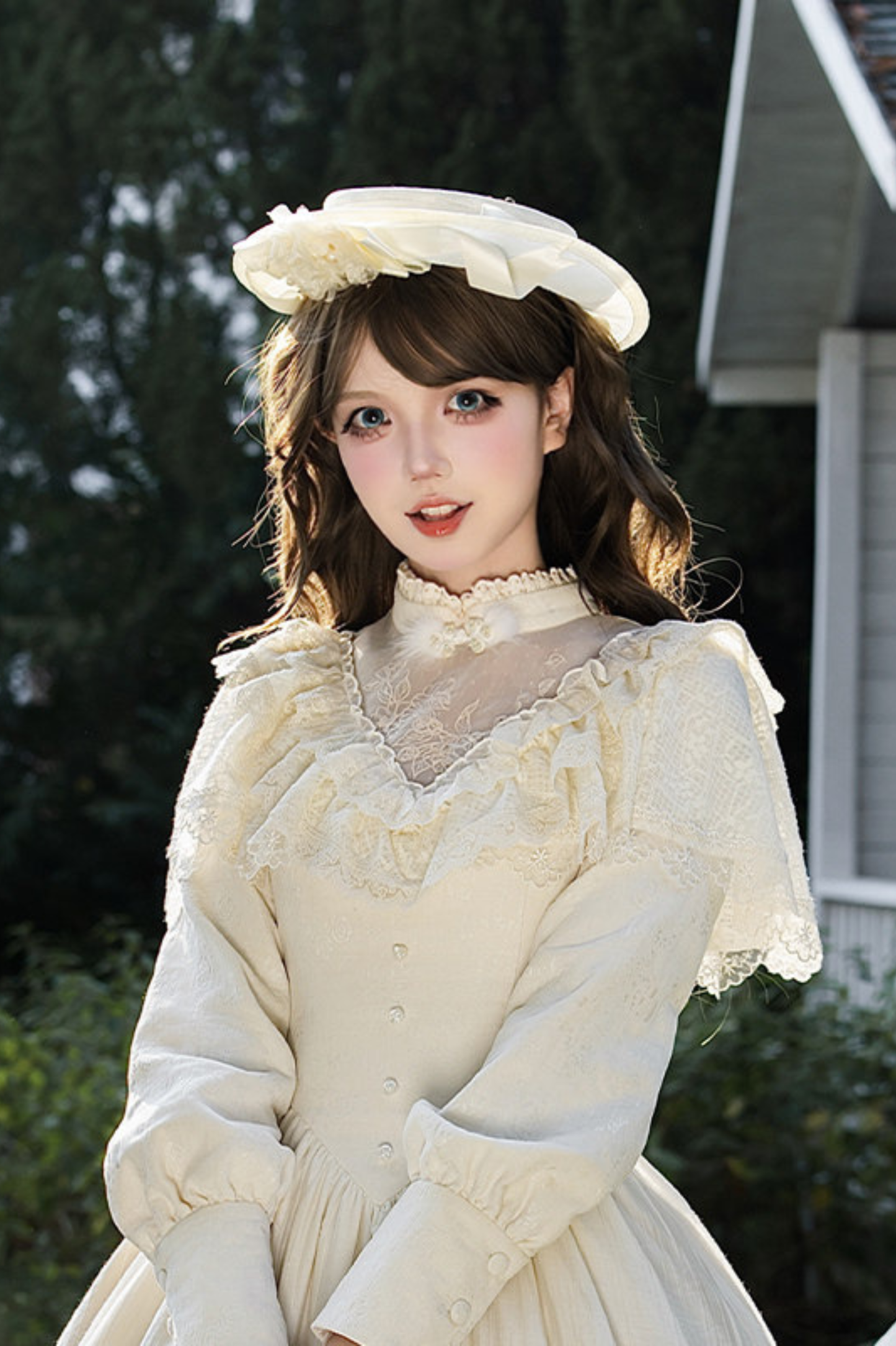 Red Snow Fishtail Dress + Flare Dress + Hat + Clip