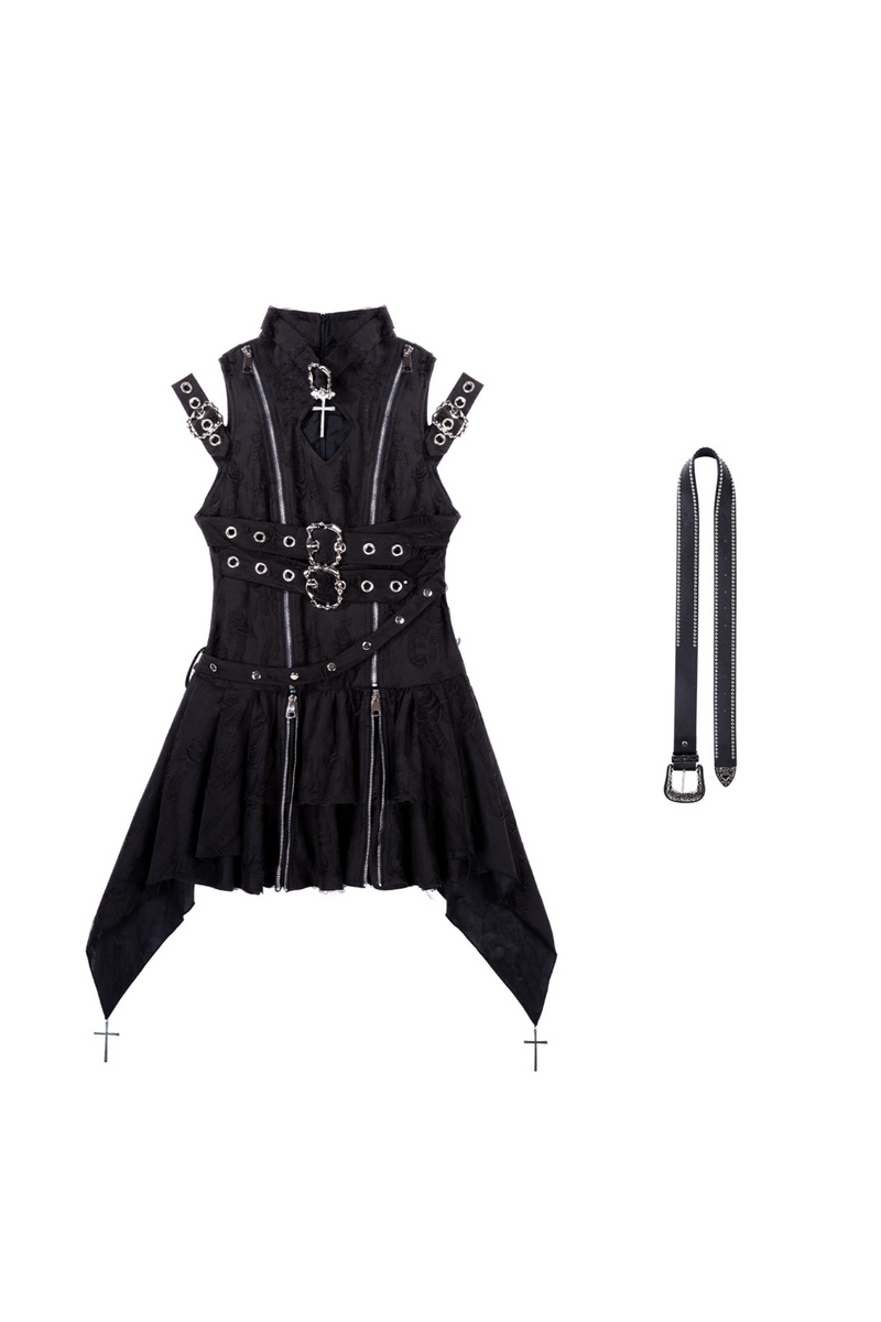 [pre-order] Dark Gothic Style Sleeveless Dress + Belt