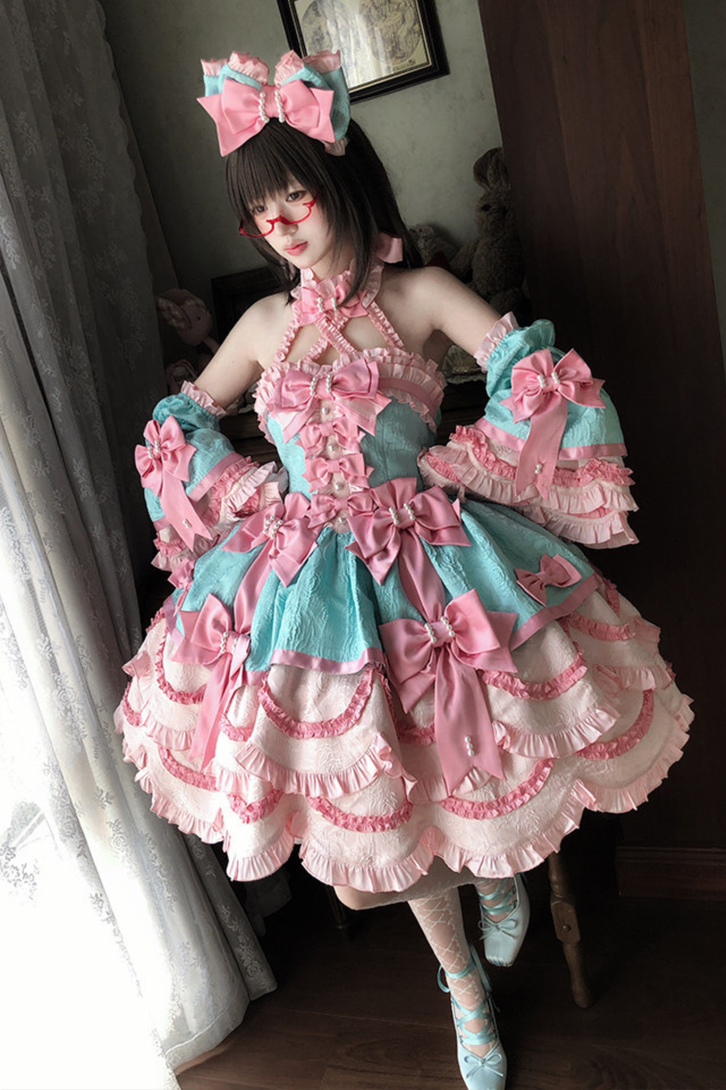 [pre-order Deadline: April 3] Sweet Ruffled Lolita Princess Ribbon Dress