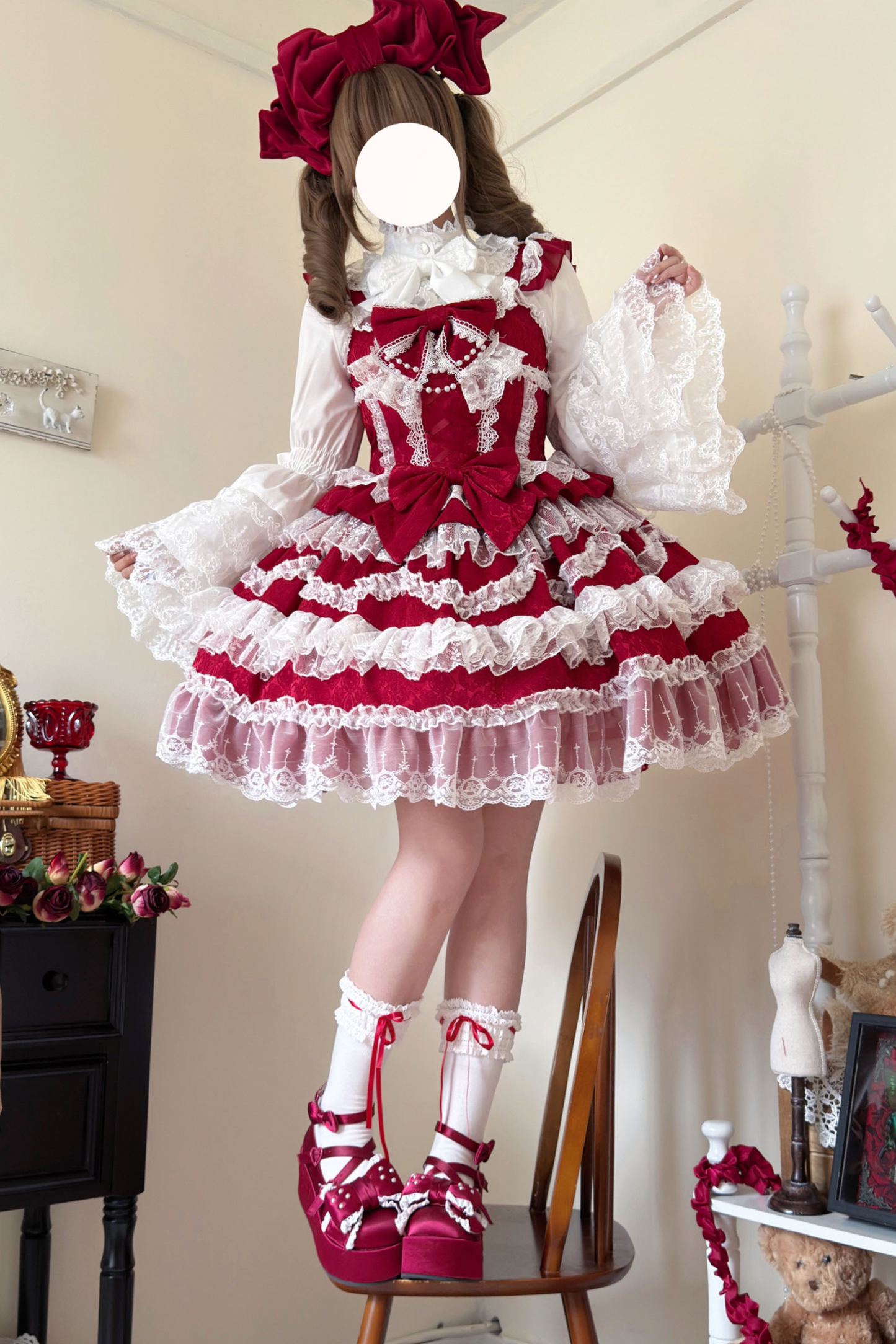 [pre-order] Heart Throbbing Lolita Dress + Ruffle Blouse