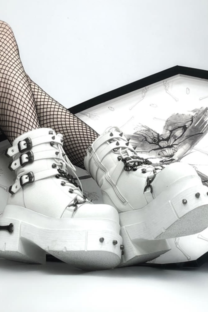 Leather Punk Platform Boots