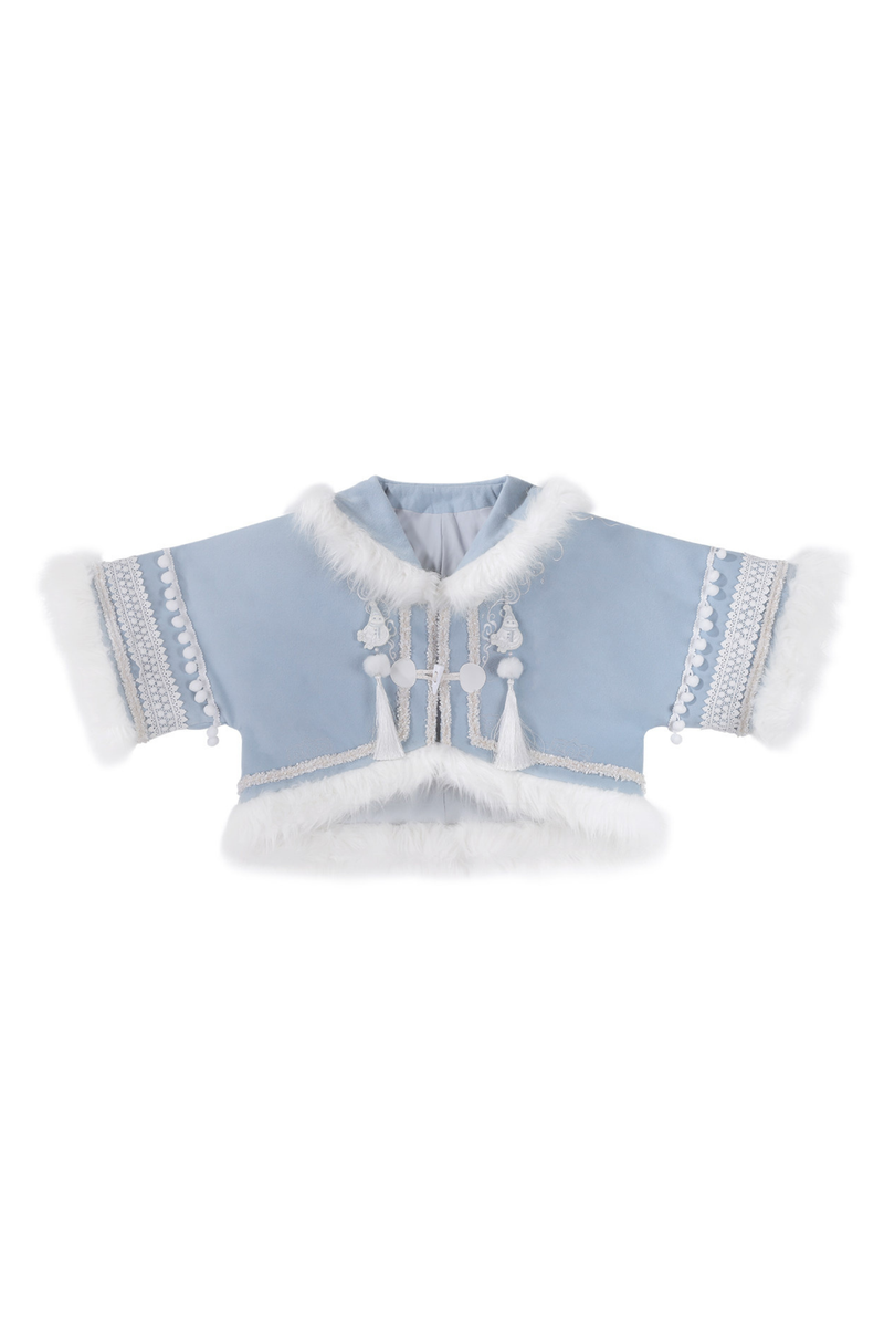 China Snow Lolita Jacket + Top + Skirt + Scarf