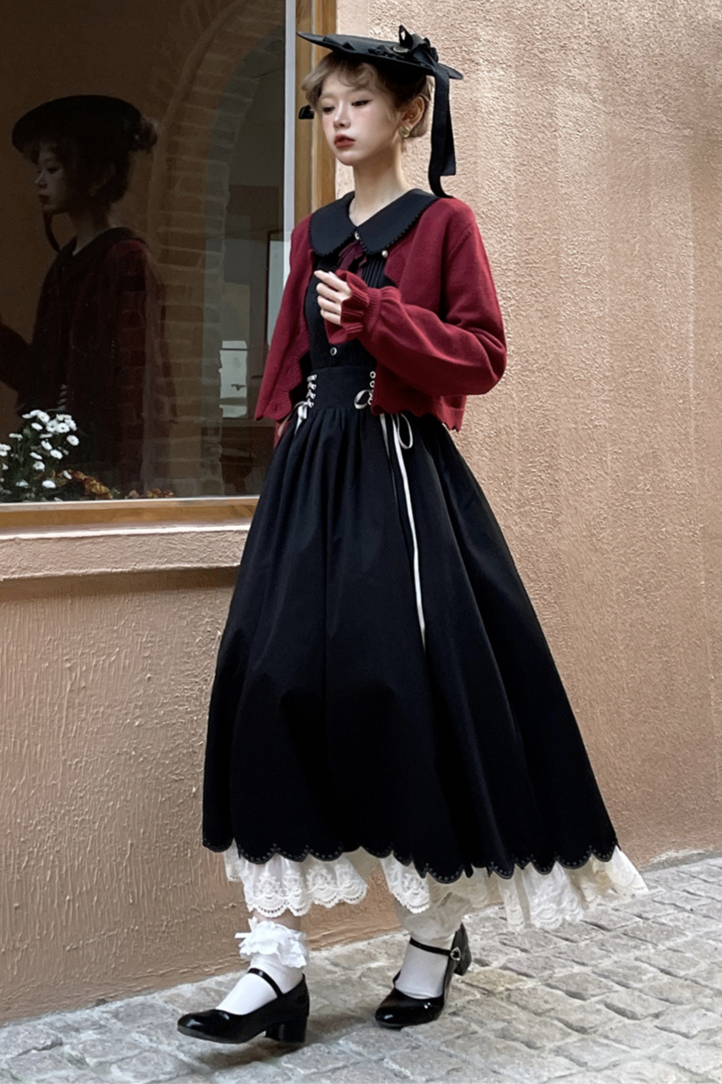 [pre-order] Retro Sweet College Shirt + High Waist Flare Skirt