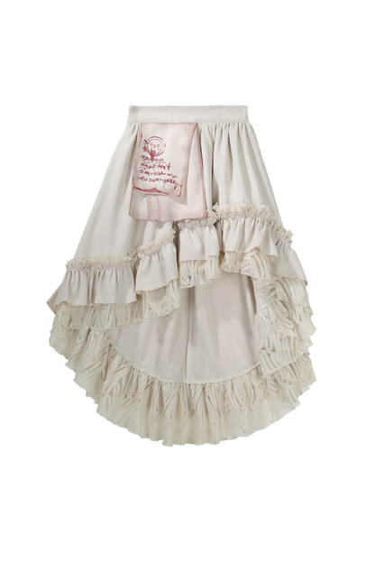 Lolita Puff Sleeve Top + Asymmetrical Skirt + Corset