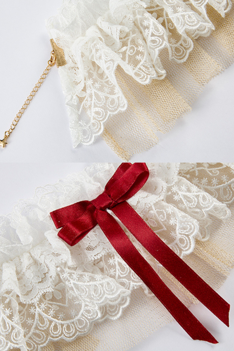 Snow White Princess Lolita Dress + Bonnet + Lace Choker