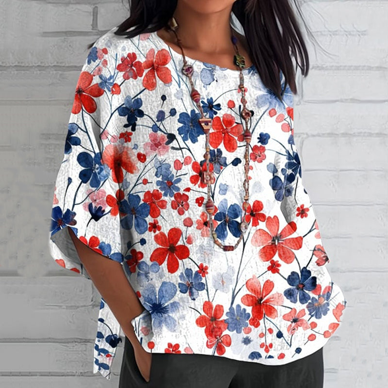 Comstylish Women's Vintage Independence Day Art Print T-shirt