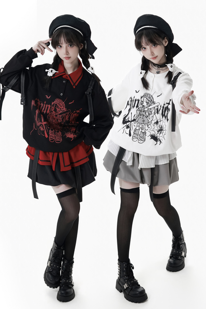 Dark Graffiti Sweatshirt + Skirt
