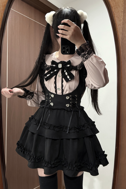 Doll Shirt + Ruffle Sass Skirt